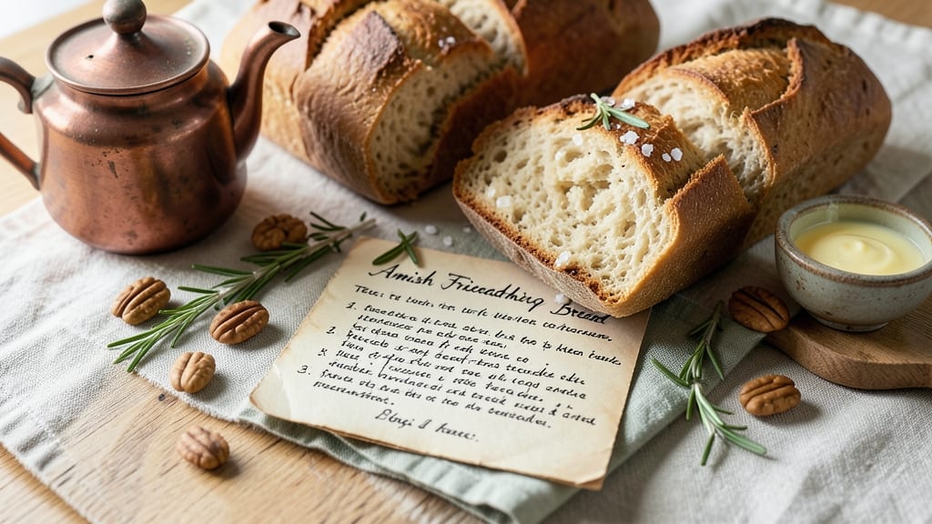 Amish Friendship Bread Recipe Card: Walnut-Honey Swirls With Foil-Sealed Crust Magic