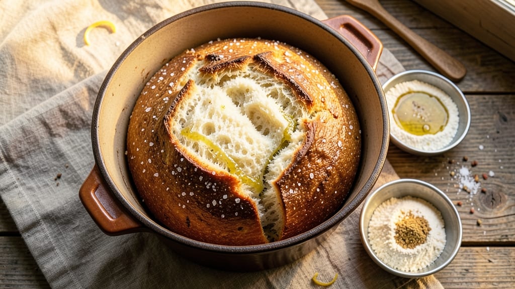 Active Dry Yeast Dutch Oven Bread Recipe: Hands-Off Rise With Crusty Gold Crunch