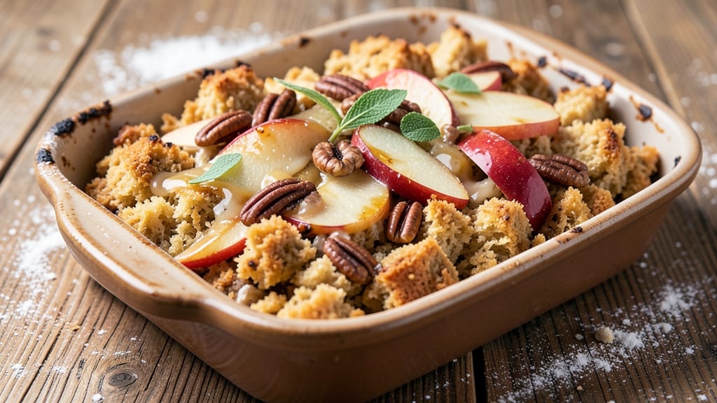 Apple Pecan Cornbread Stuffing Recipe: Spiced Apple-Pecan Swirls for Thanksgiving Centerpiece