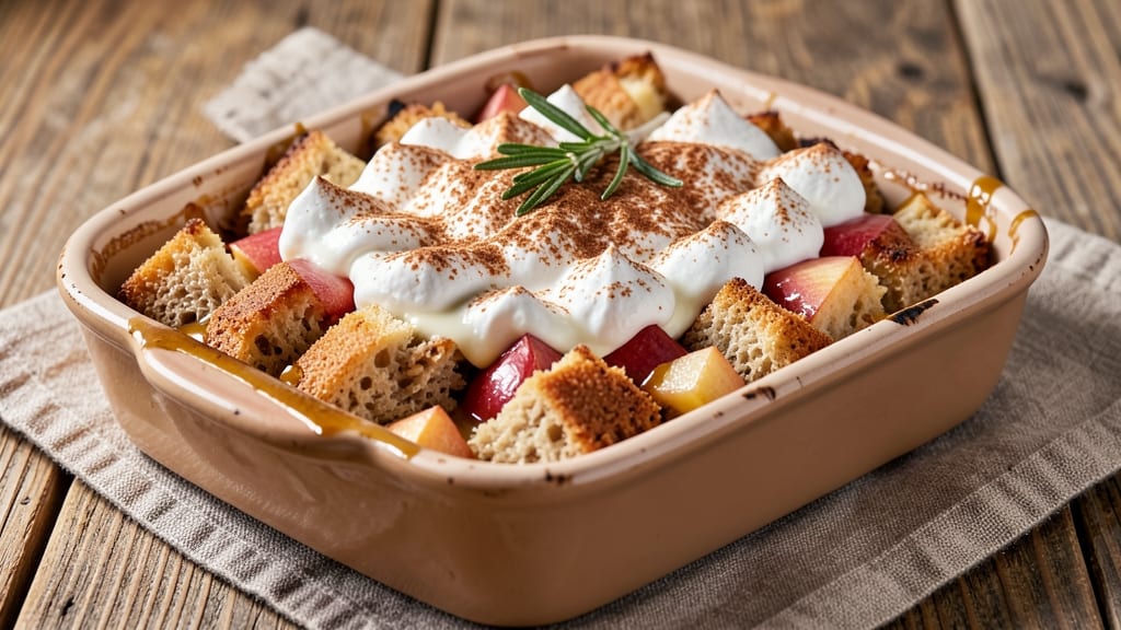 Apple Bread Pudding Recipe Healthy: Warm Spice and Apple Crisp Topping