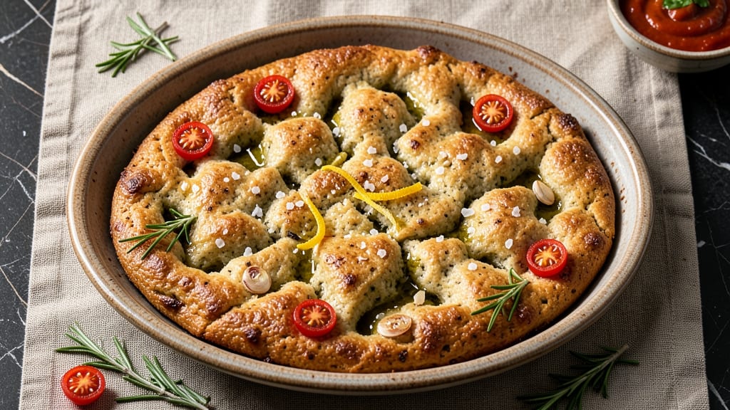 Almond Flour Focaccia Bread Recipe: Nutty Crust With Olive Oil Poofed Rise