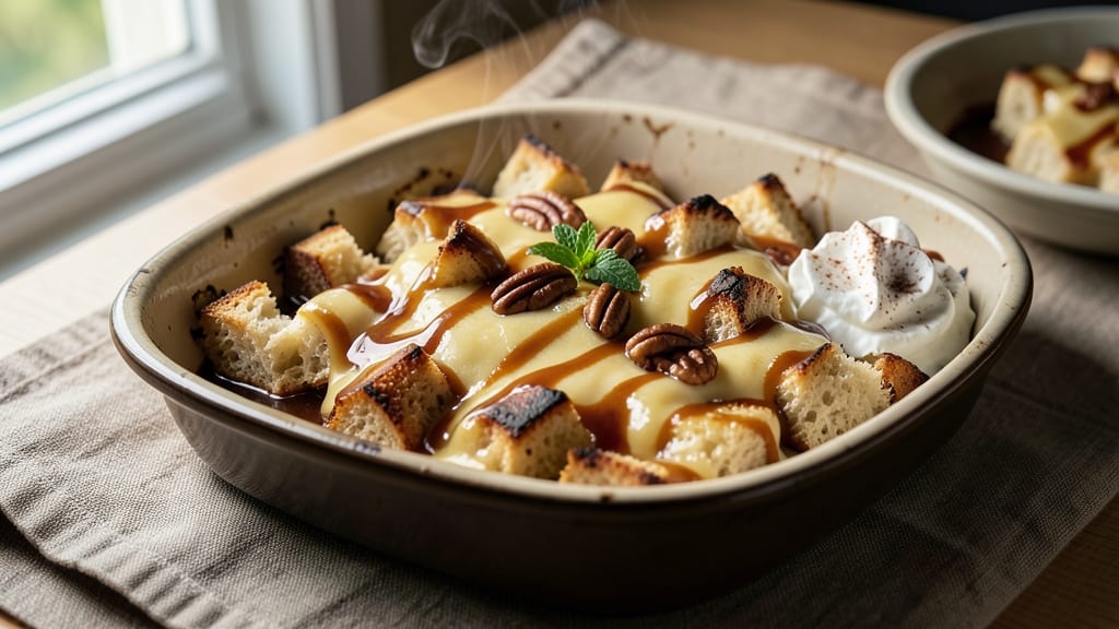 Artisan Bread Pudding Recipe: Caramelized Bourbon Swirls and Crispy Top