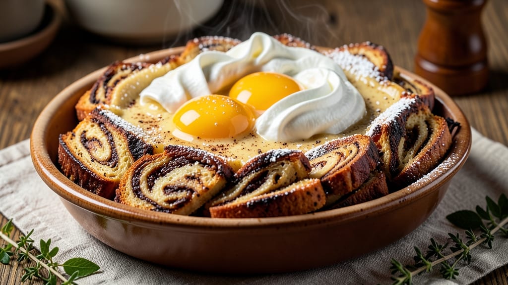 Babka Bread Pudding Recipe: Swirled Vanilla and Cinnamon Decadence